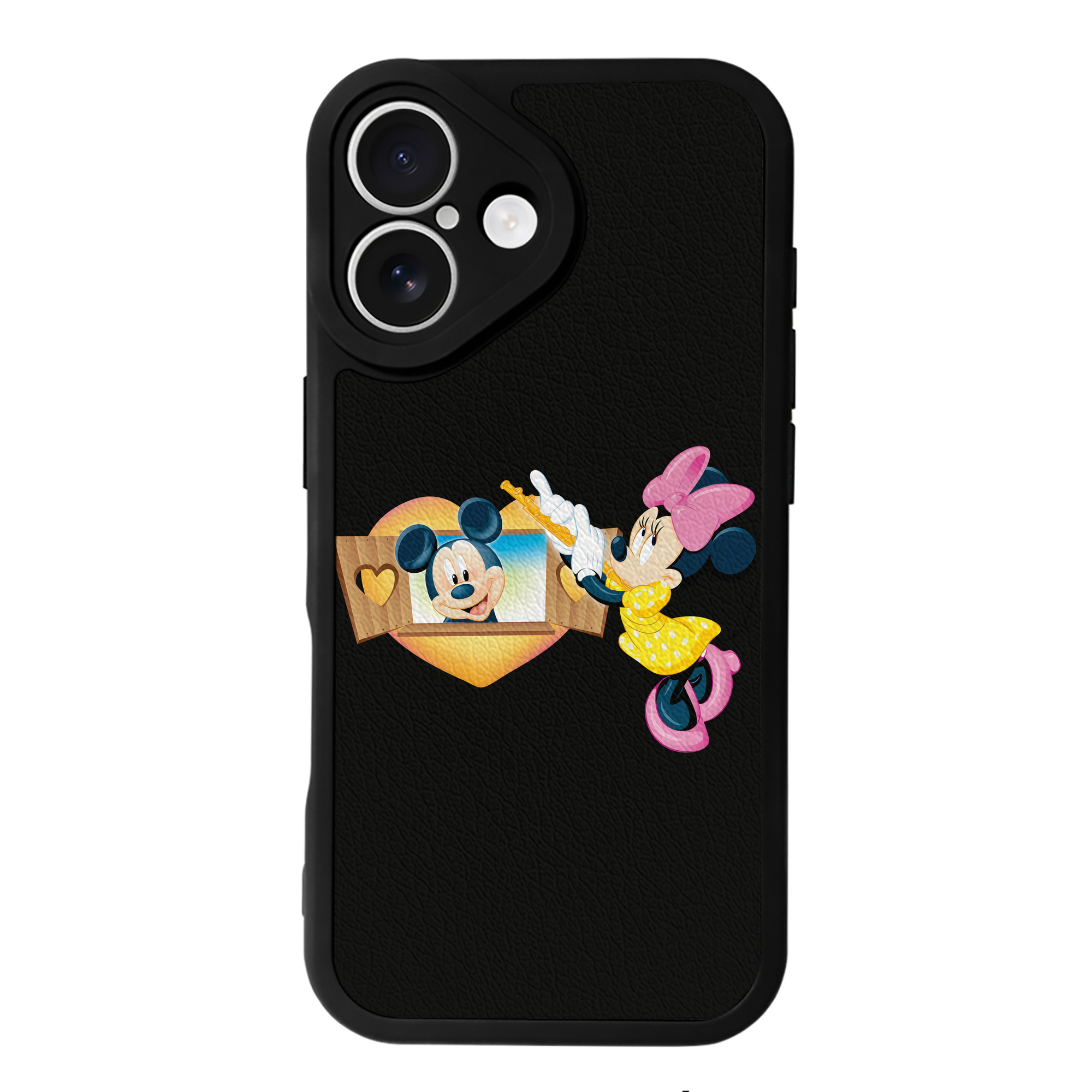 （画像用） ミッキーマウス Mickey Mouse 【iPhone 16シリーズ対応】シリコンスマホケース（レザー調） 材質：シリコン